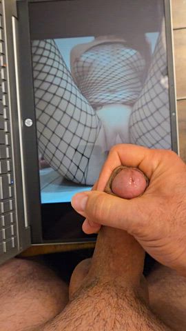 cum cum on pussy cum on tits cumshot fishnet jerk off male masturbation tribute clip