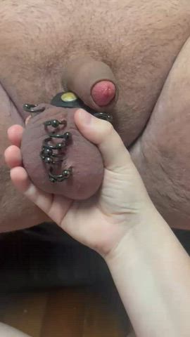 ballbusting big balls piercing clip