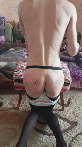 chastity sissy spanking stockings clip