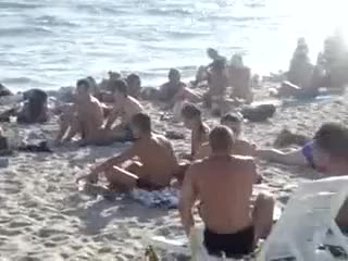 Sex in front of public beach