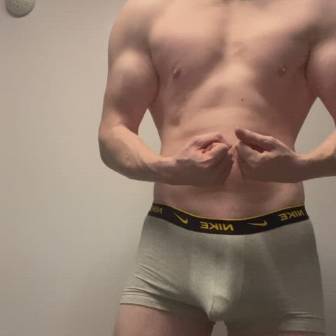 Would you get on your knees for my big bulge in the gym changing rooms?