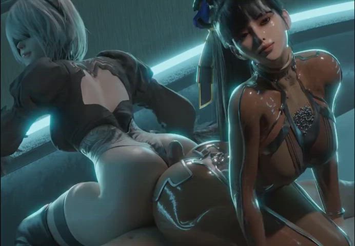 EVE and 2B Animated version [Nier & Stellar Blade]