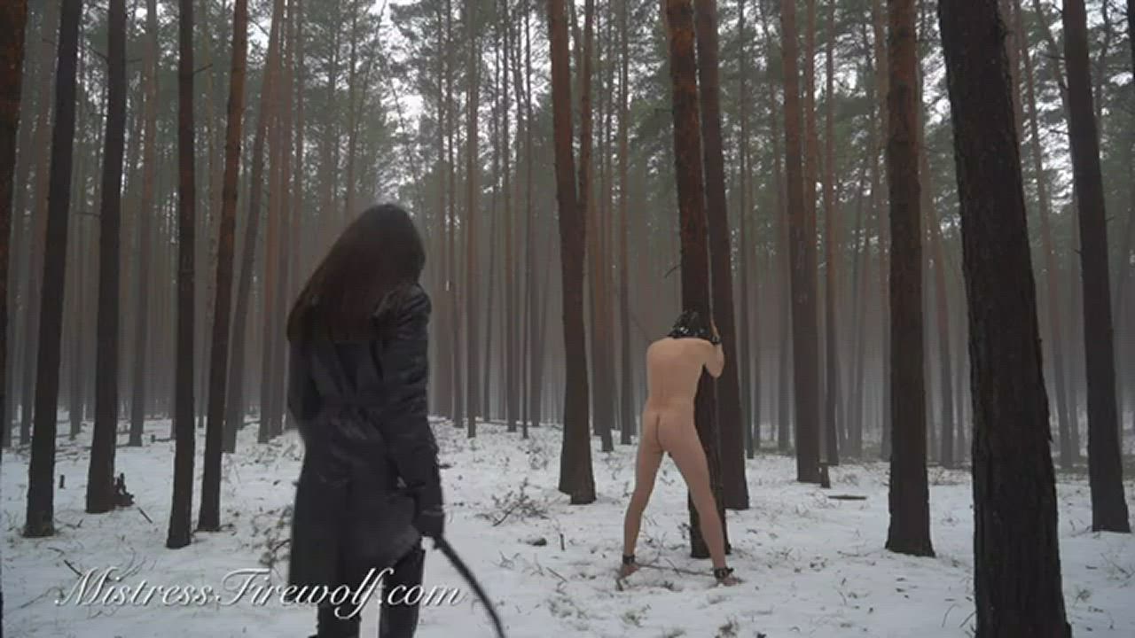 PUNISHED WITH 100 WHIPLASHES IN THE SNOW By Mistress Firewolf