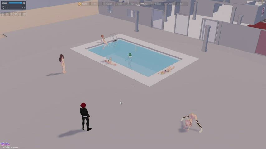 3D Anime Swimming Pool clip