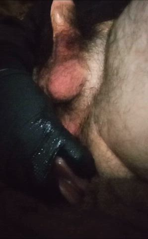 anal play balls chubby dildo hairy hairy ass hairy cock male masturbation clip