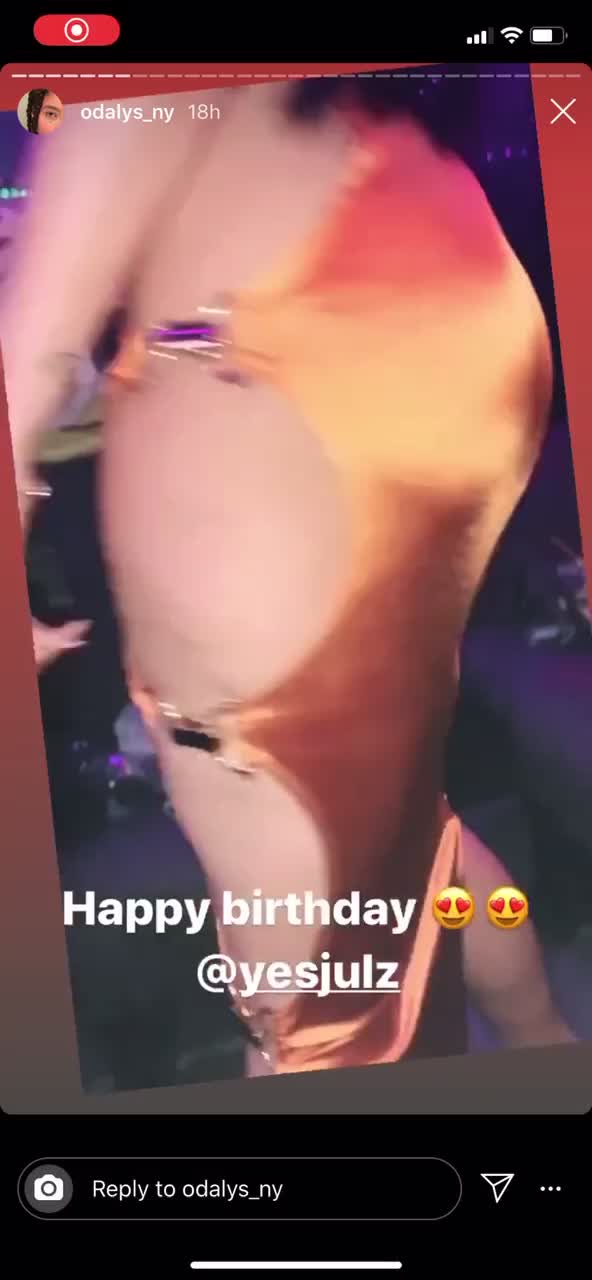 big ass yesjulz showing ass and amazing body in tight birthday dress