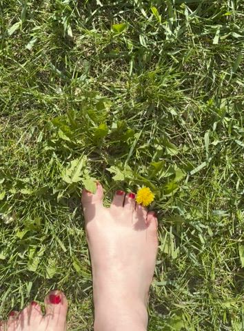 Love walking barefoot! Feeling the grass beneath my feet 👣 [OC]
