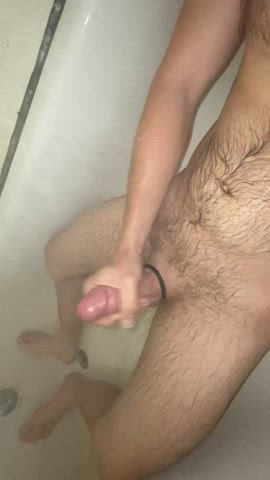 HUGE double cumshot in the shower