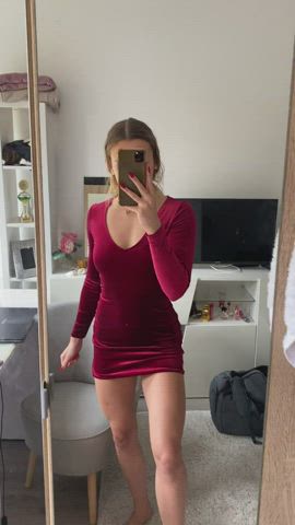 18 years old blonde booty curvy dress mirror clip