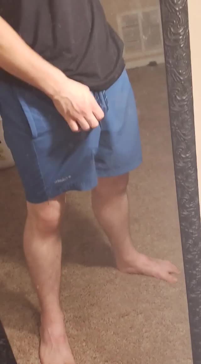 Through the bottom of my shorts x my first post here hope this counts :)