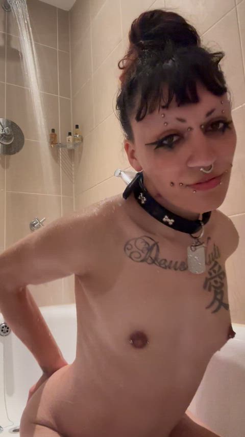 alt cute emo girl dick shower small tits clip