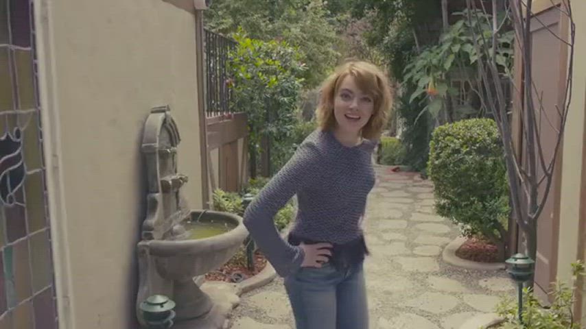 booty emma stone jeans clip