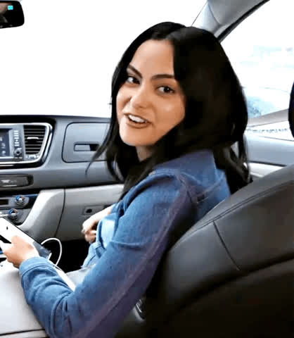 Camila Mendes watching you bob your head up and down in my (bull) lap during the