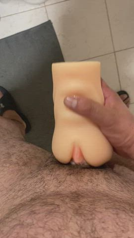I get a good rhythm going and I cum hard and quick before heading off to work.