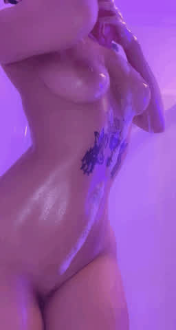 Body NSFW Nude OnlyFans Shower Soapy Solo Tattoo Tits Uncensored Wet White Girl clip