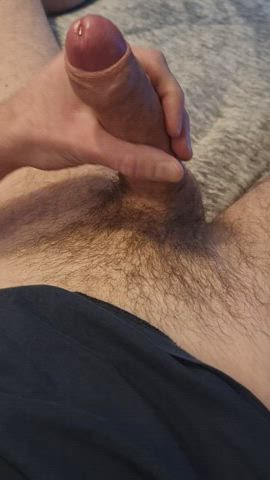 cock erection foreskin jerk off masturbating precum uncut clip