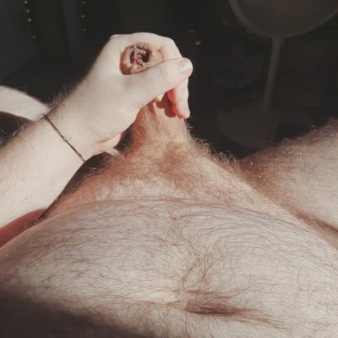 cumshot hairy cock male masturbation moaning clip