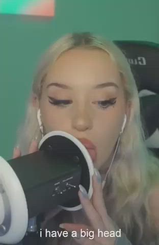 asmr blonde tongue fetish clip