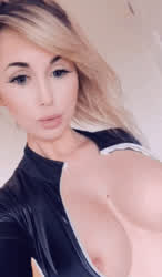 Big Tits Blonde Flashing Wet clip