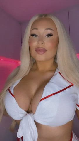 Big Tits Blonde Nurse Tanned clip