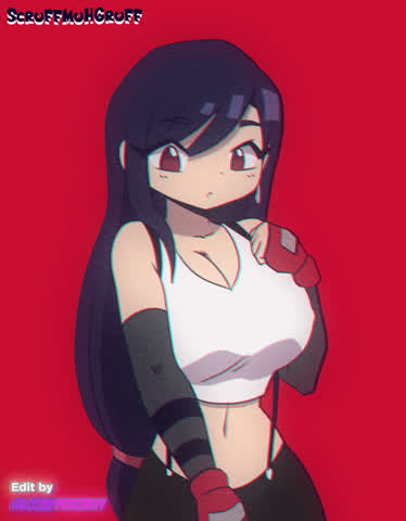 Tifa showing off her cute, new tattoo