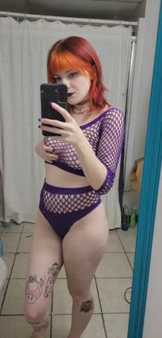 Just an emo slut in fishnets to brighten your day!