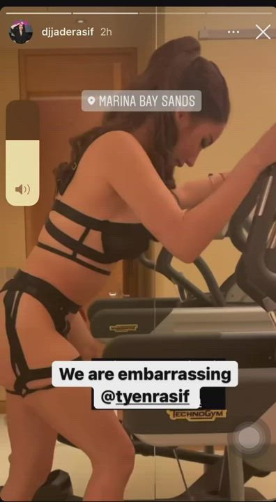 Who else will wear lingerie and work out, only jade rasif