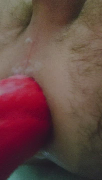 Just got this dildo, already hopped on it and gaping myself