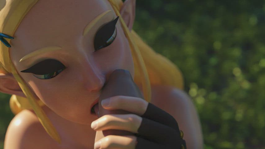 3d blonde princess zelda clip