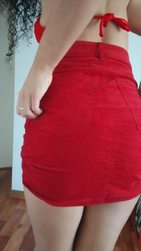 i have my red skirt, but where are my panties?