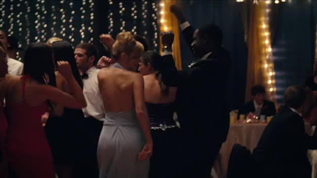Brie Larson - The Spectacular Now (2013) - cleavage in dress, dancing at a party