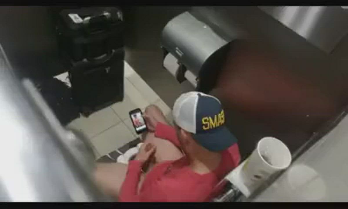 Jerk Off Male Masturbation Public Spy Toilet clip