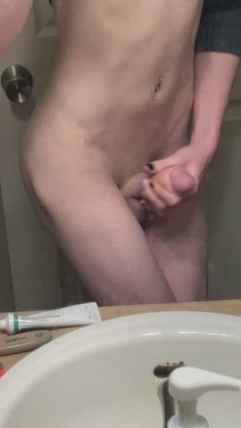 big dick cock cum femboy shaved skinny thighs twink femboys clip
