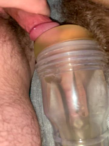 I love watching my man shoot his cum in the clear fleshlight when we frot 😈