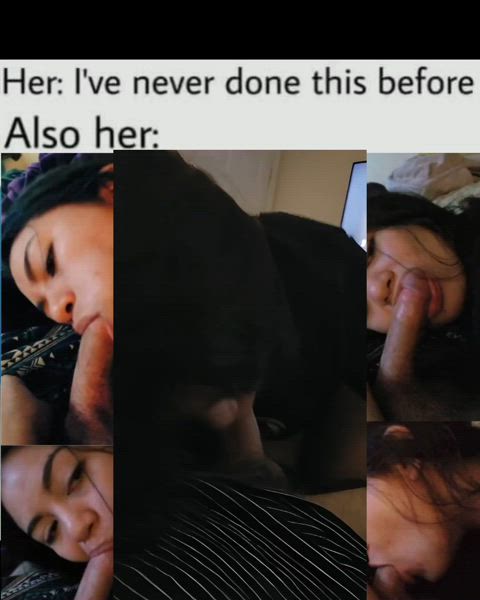 (Latina Wendy's Girl sucking Dick) "I've never done this before" meme 😈❤️