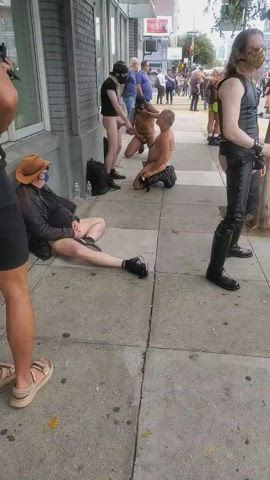 Jerking in public at Dore Alley / Up Your Alley fair