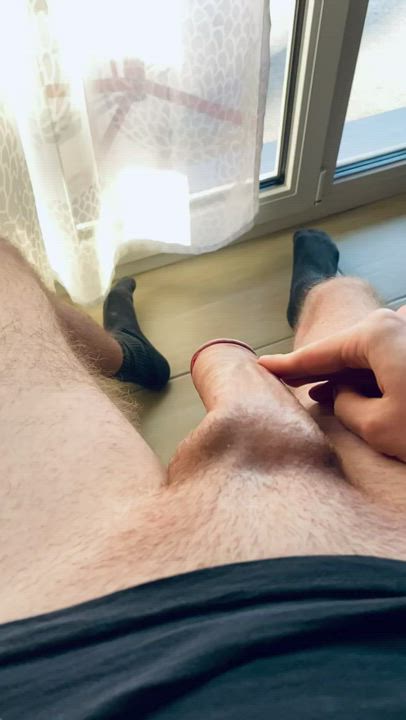 letting my thick cock spring up