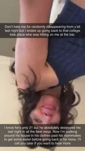You picked up a MILF (43) at the bar last night and brought her back to your place.