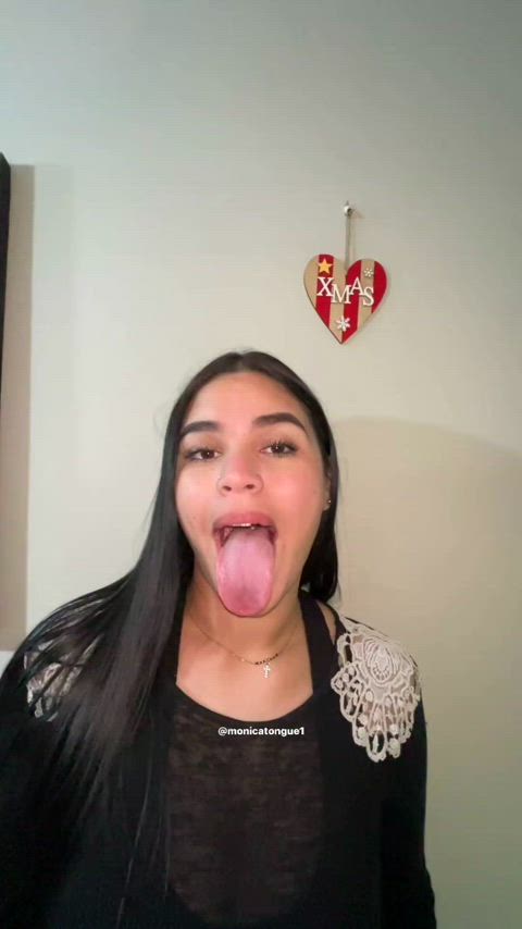 cute latina long tongue tongue tongue fetish clip