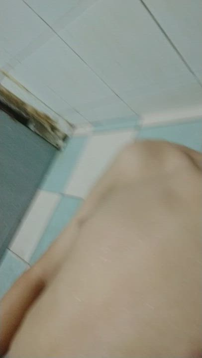 Just enjoying myself in the shower (sorry for the bad and shaky camera angle)