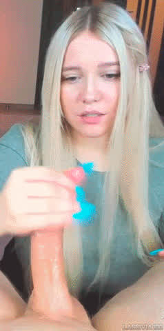 Blonde Cam Camgirl Eye Contact Handjob Jerk Off Russian Vertical Webcam clip