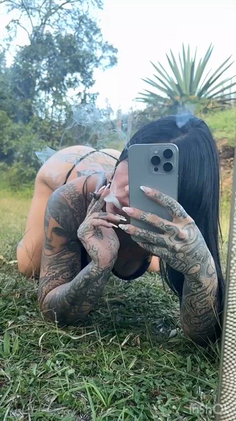 ass colombian latina mirror onlyfans smoking tattoo tattooed teen clip