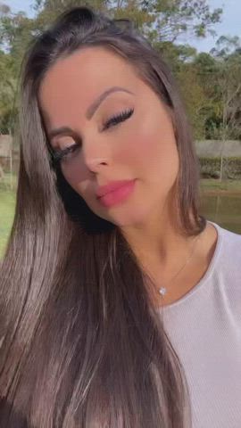 Brazilian Brown Eyes Brunette Facial Goddess Labia Tease clip