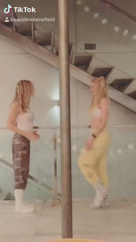 Blonde Dancing Pole Dance clip