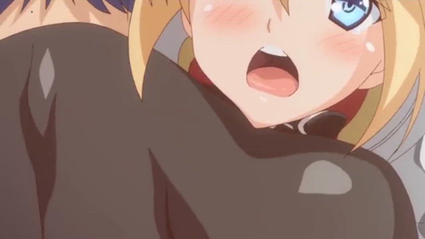 anime blonde clothed hentai knee high socks orgasm clip