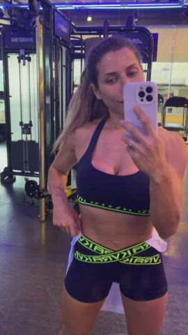 blonde brazilian celebrity goddess gym hot falling devil leggings tank top tease