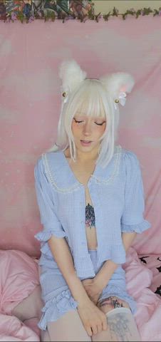 Blonde Cosplay Costume Cute Extra Small Pale Panties Petite Tease clip