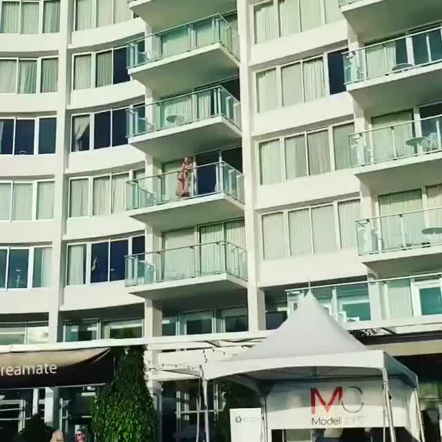 Filming on the balcony of our hotel in Xbiz Miami and this guy caught this interaction