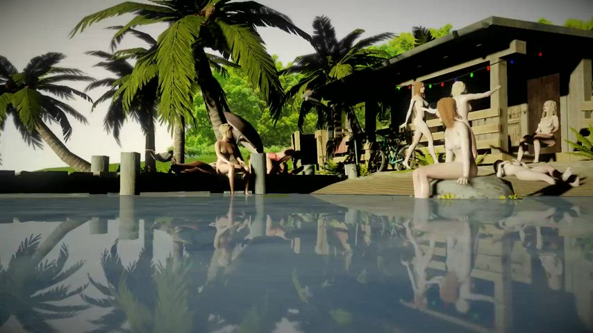 Beach scene with bikini presets and 5 animations in POV and Camride