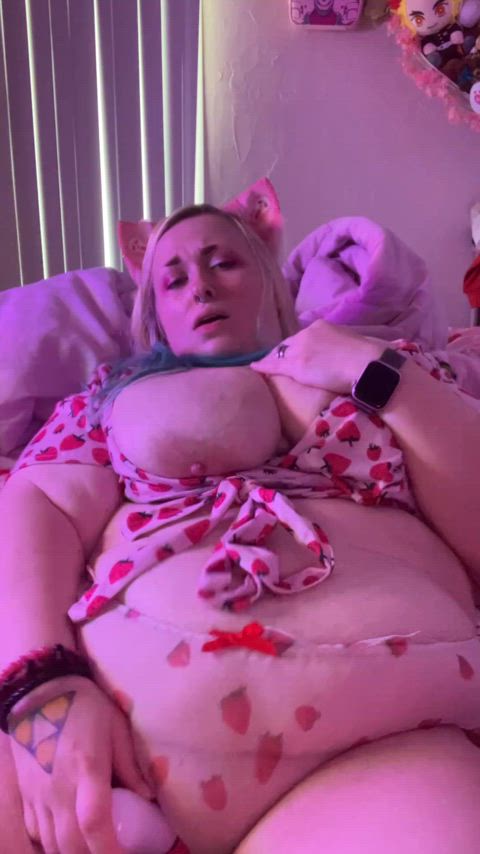 bbw dildo femdom goonette gooning kitten petplay ssbbw clip